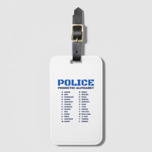 Etiqueta De Bagagem Alfabeto Telefônico Policial Prático - A a Z