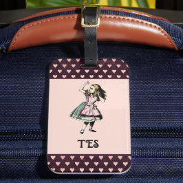 Etiqueta De Bagagem Alice no Monograma do Conde de Fadas da Maravilha