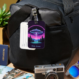 Etiqueta De Bagagem Alienígena Espacial Retrofuturista