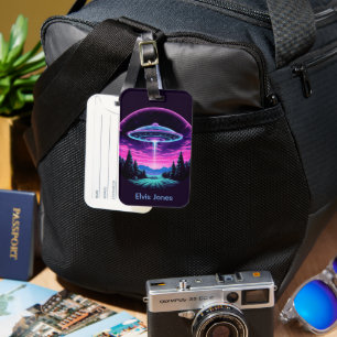 Etiqueta De Bagagem Alienígena Espacial Retrofuturista