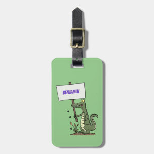 Etiqueta De Bagagem Alinhamento crocodilo engraçado com desenhos anim