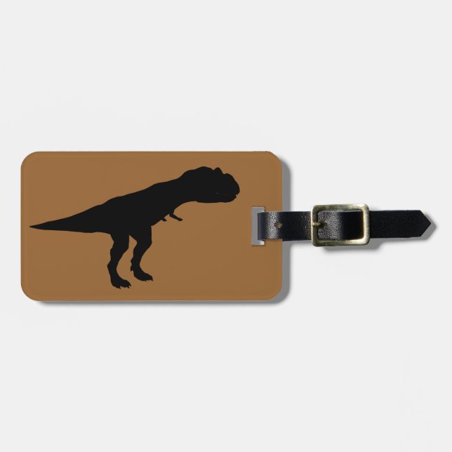 Etiqueta De Bagagem Allosaurus Silhouette (Frente Horizontal)