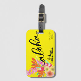 Etiqueta De Bagagem Aloha Amarelo Tag Tropical - Malama Honua Ohana