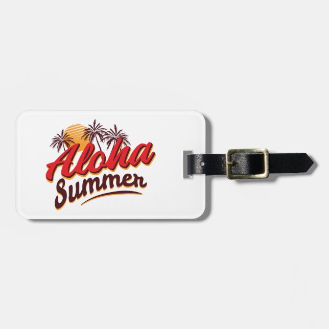 Etiqueta De Bagagem Aloha Summer (Frente Horizontal)