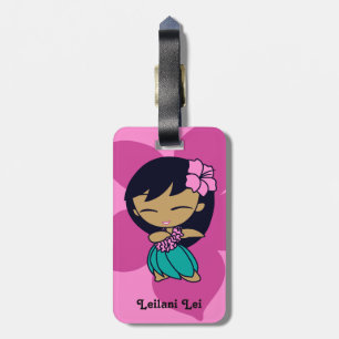 Etiqueta De Bagagem Aloha Tag da bagagem do hibiscus da menina de Hula