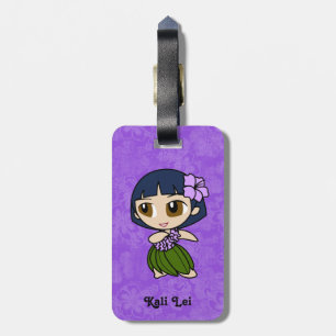Etiqueta De Bagagem Aloha Tag da bagagem do hibiscus da menina de Hula