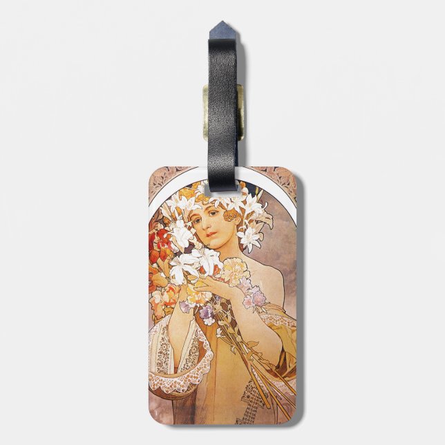 Etiqueta De Bagagem Alphonse Mucha Flower (Traseira Vertical)