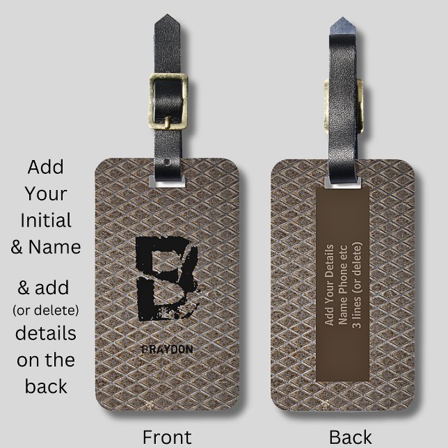 Etiqueta De Bagagem Alterar Inicial, Adicionar (excluir) Nome, Placa d (Criador carregado)