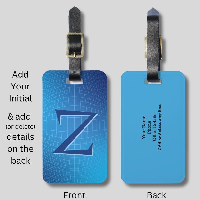 Etiqueta De Bagagem Alterar Linhas Geométricas Azul Moles Azul-Aqua (Criador carregado)