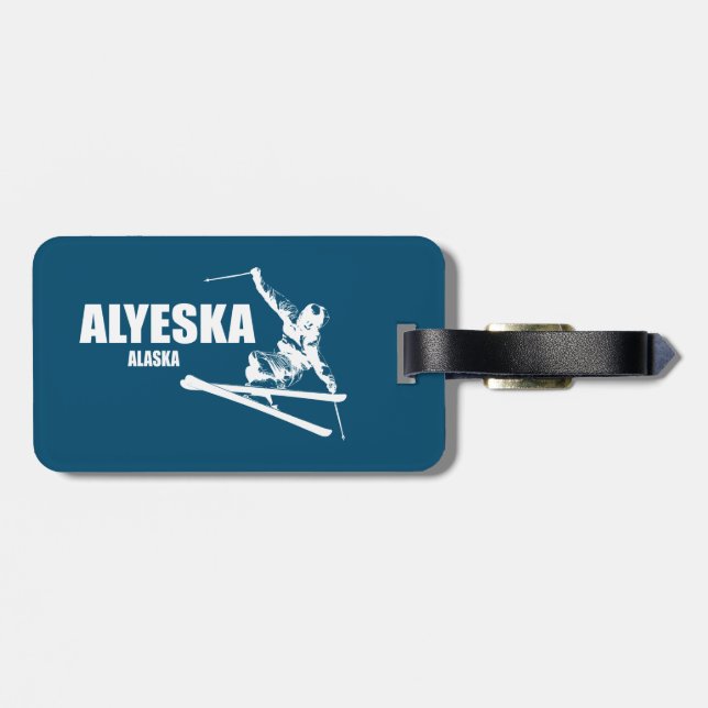 Etiqueta De Bagagem Alyeska Alaska Skier (Traseira Horizontal)
