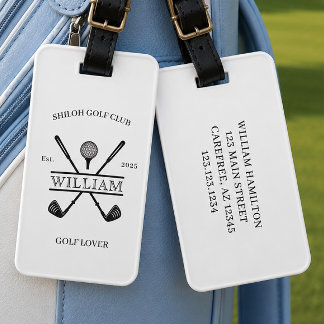 Etiqueta De Bagagem Amante de Golfe Cruz Clube Branco