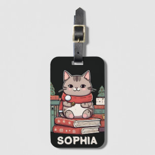 Etiqueta De Bagagem amante de livros amante de gatos