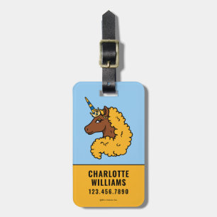 Etiqueta De Bagagem Amarelo Afro Unicorn