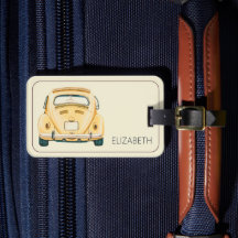 Amarelo Clássico Vintage Buggy Bug Car Personaliza