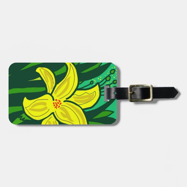 Etiqueta De Bagagem Amarelo da ventoinha (Frente Horizontal)