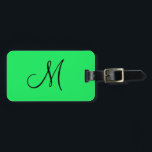 Etiqueta De Bagagem Amarelo fluorescente monograma personalizado<br><div class="desc">Este design foi criado através da arte digital. Pode ser personalizado clicando no botão personalizar e alterando a cor, adicionando um nome, iniciais ou as suas palavras favoritas. Entre em contato comigo em colorflowcreations@gmail.com se você quiser usar este design em outro produto. Compre minha pintura de acrílico abstrato original para...</div>