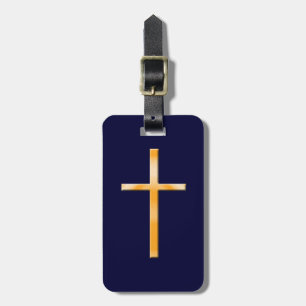 Etiqueta De Bagagem Amarelo (pedra falsa) Cruz/Personalização Religios