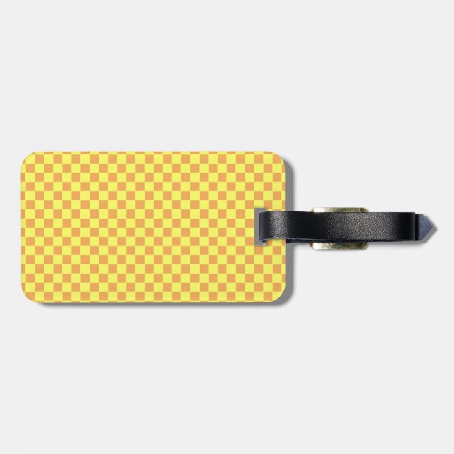 Etiqueta De Bagagem amarelo xadrez (Traseira Horizontal)