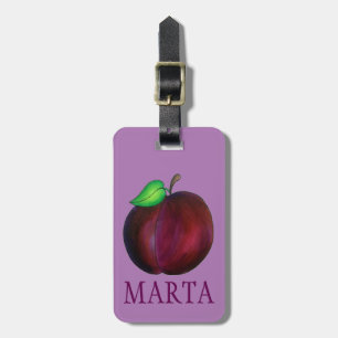 Etiqueta De Bagagem Ameixas Ripas Verão Fruta