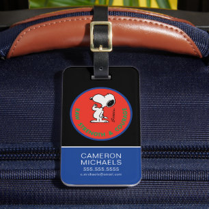 Etiqueta De Bagagem Amendoins Crachá de coragem e força bruta snoopy