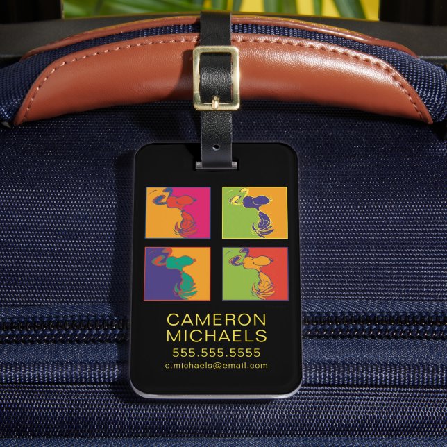 Etiqueta De Bagagem Amendoins | Esnoopia de Pop de Arte Moderna (Frente Insitu 2)