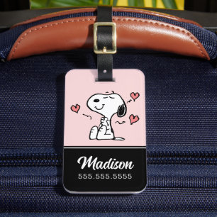 Etiqueta De Bagagem Amendoins   Snoopy Hearts