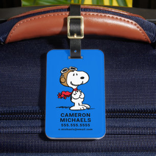 Etiqueta De Bagagem Amendoins  Snoopy O Ás Voador