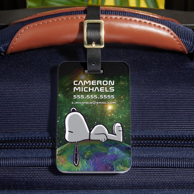 Etiqueta De Bagagem Amendoins | Snoopy Spacout (Frente Insitu 2)