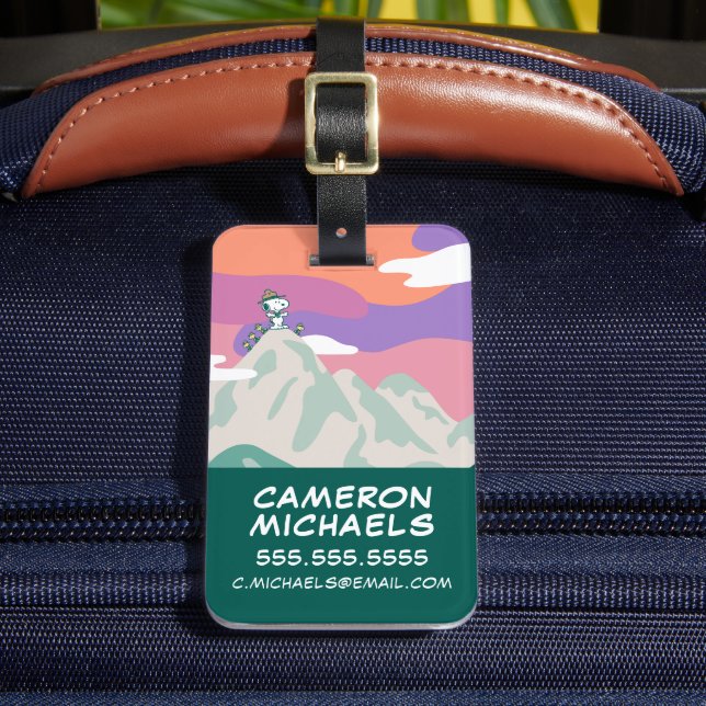 Etiqueta De Bagagem Amendoins | Snoopy & Troop Caminhando a Montanha (Frente Insitu 2)