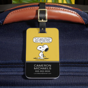 Etiqueta De Bagagem Amendoins Snoopy, você não aguenta sua vida inte