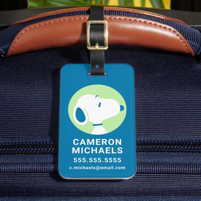 Etiqueta De Bagagem Amendoins | Sonhos De Deco Azul De Snoopy (Frente Insitu 2)