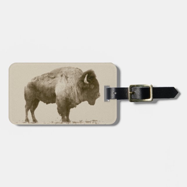 Etiqueta De Bagagem American Bison (Frente Horizontal)