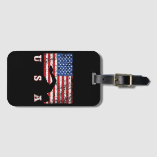 Etiqueta De Bagagem American Flag USA Gift Natação Team Premium