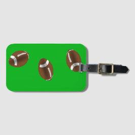 Etiqueta De Bagagem American football balls on green