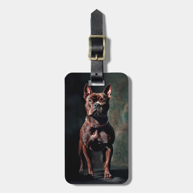 Etiqueta De Bagagem American Pit bull terrier (Frente Vertical)