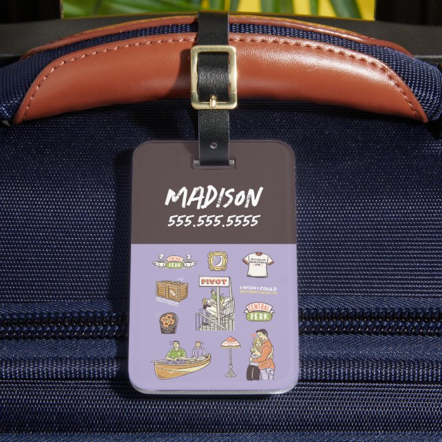 Etiqueta De Bagagem AMIGOS™ | Ícones de desenho animado (Frente Insitu 2)