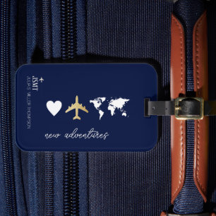 Etiqueta De Bagagem "Amor ao Mundo Viagem" novas aventuras
