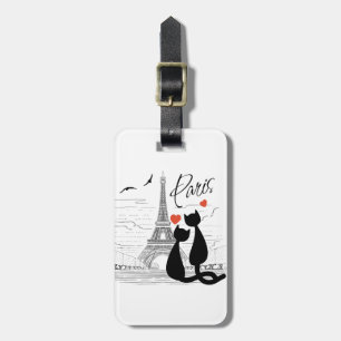 Etiqueta De Bagagem Amor de gato em Paris
