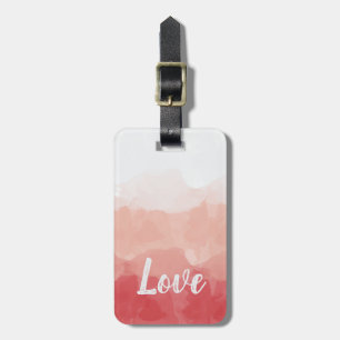 Etiqueta De Bagagem Amor em Aquarela Rosa