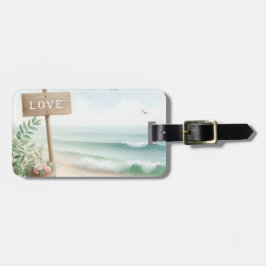 Etiqueta De Bagagem Amor na Praia do Mar