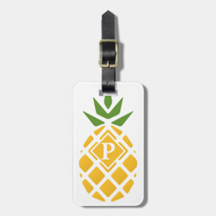 Etiqueta De Bagagem Ananás personalizado Fundo branco editável