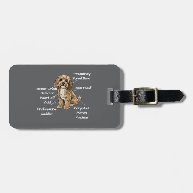 Etiqueta De Bagagem Anatomia Personalizada de um Cockapoo (Frente Horizontal)