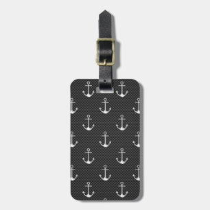 Etiqueta De Bagagem Anchors on Black Carbon Fiber Pattern