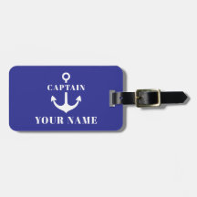 Âncora Azul Nome do Capitão Personalizado
