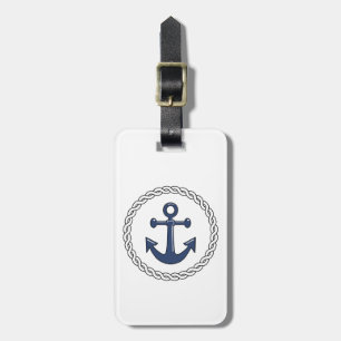 Etiqueta De Bagagem Âncora branca clássica personalizada