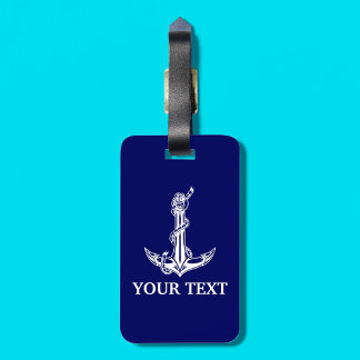Etiqueta De Bagagem Ancoragem Náutica Vintage Corra Seu Texto Aqui