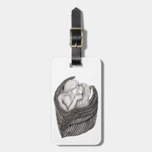 Etiqueta De Bagagem Angels Kissing, Design preto e branco
