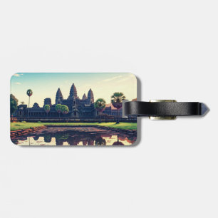 Etiqueta De Bagagem Angkor Wat Cambodja no amanhecer
