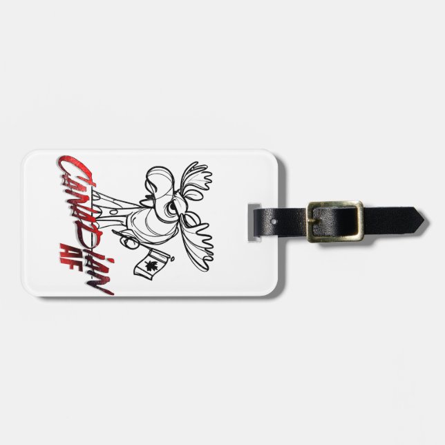 Etiqueta De Bagagem Angry Moose Canadian AF (Frente Horizontal)