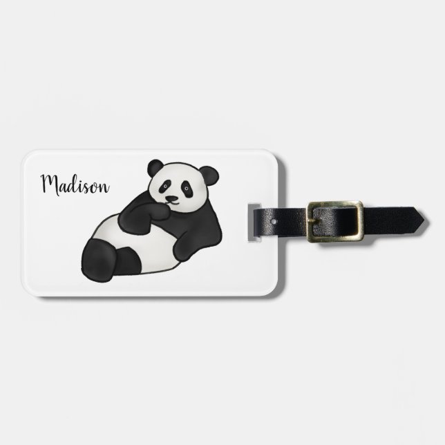Etiqueta De Bagagem Animal engraçado bonito da panda | (Frente Horizontal)